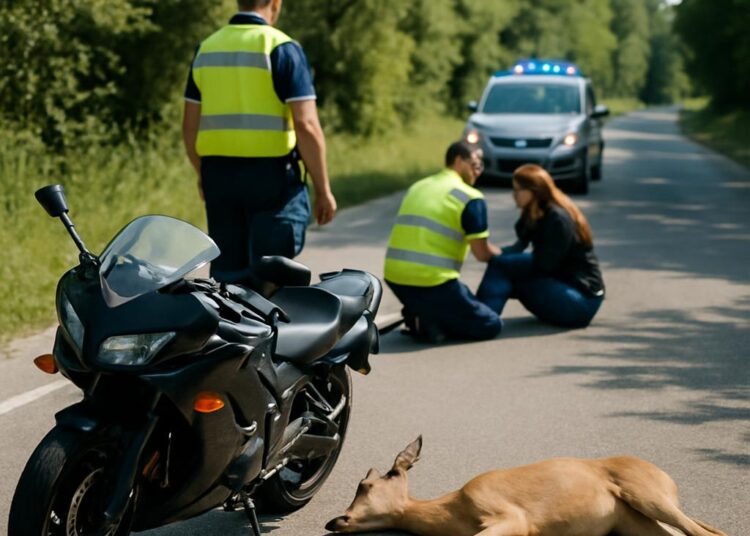 Isère : Une moto heurte un chevreuil, la passagère gravement blessée