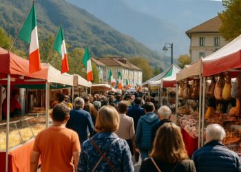 Albertville en Savoie : une foire d’automne italienne sans animaux.