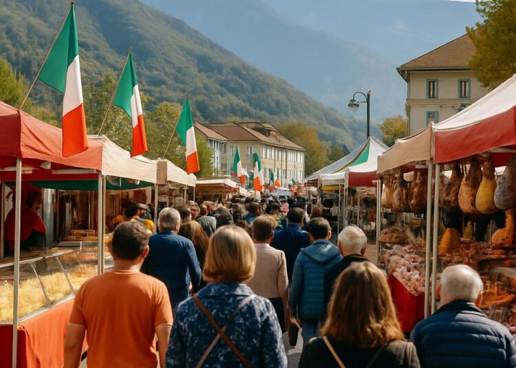 Albertville en Savoie : une foire d’automne italienne sans animaux.