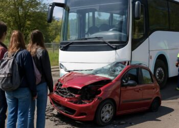 Isère : Un car en déséquilibre, l'avant d'une C3 écrasé, détails sur l'accident avec 47 lycéens.