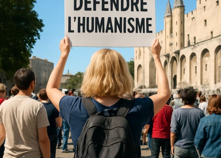 Avignon. Laëtitia, surnommée Dounia ou ‘‘La blonde’’, défend l'humanisme.