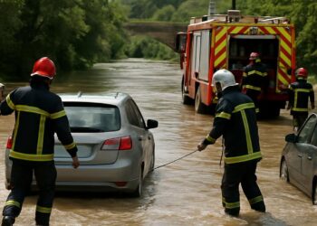Ardèche : des sapeurs-pompiers sauvent des automobilistes piégés par les eaux