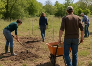 Ain. Ferney-Voltaire : les préparatifs pour la future micro-forêt avancent.