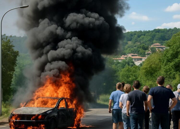 Ardèche : Un incendie de voiture génère une forte fumée à Annonay, 40 évacués