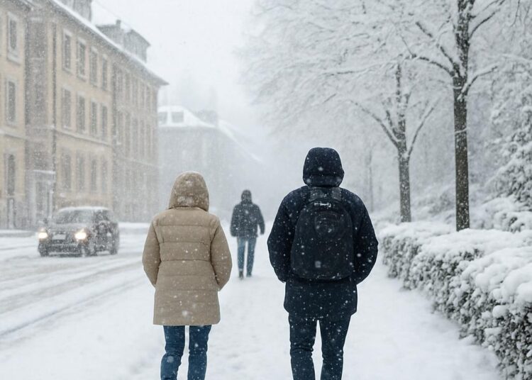 Météo en direct : 3 à 5 cm de neige à Grenoble et Annecy, les flocons persistent.