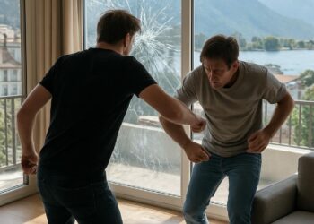 Conflit entre frères sous l'emprise de la cocaïne : baie vitrée brisée à Annecy.