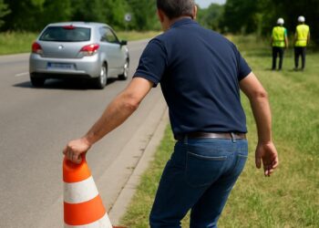 Ain. Un automobiliste s'empare d'un cône de chantier de la Ville.