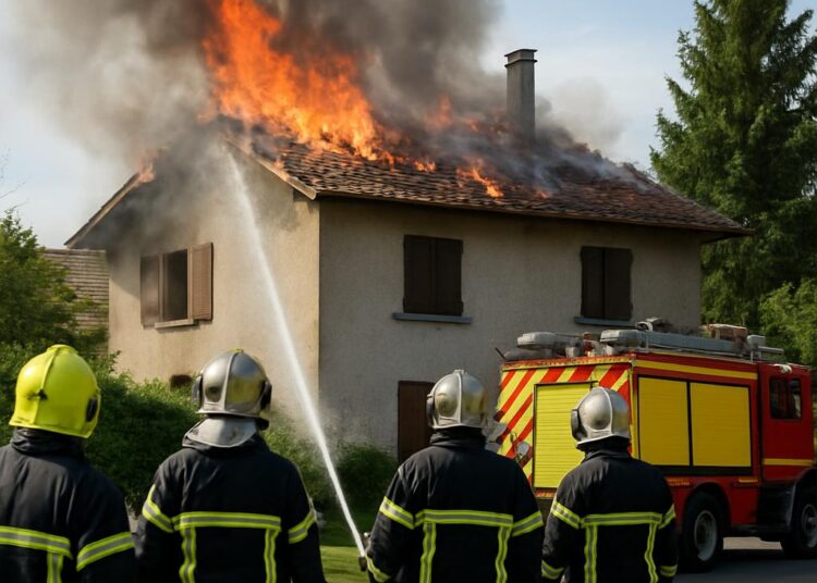 Incendie de toiture à Brié-et-Angonnes maîtrisé par les pompiers.