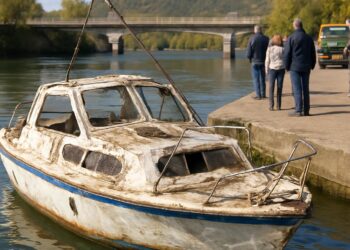 Ardèche : un bateau récupéré après avoir sombré au port de Cruas.