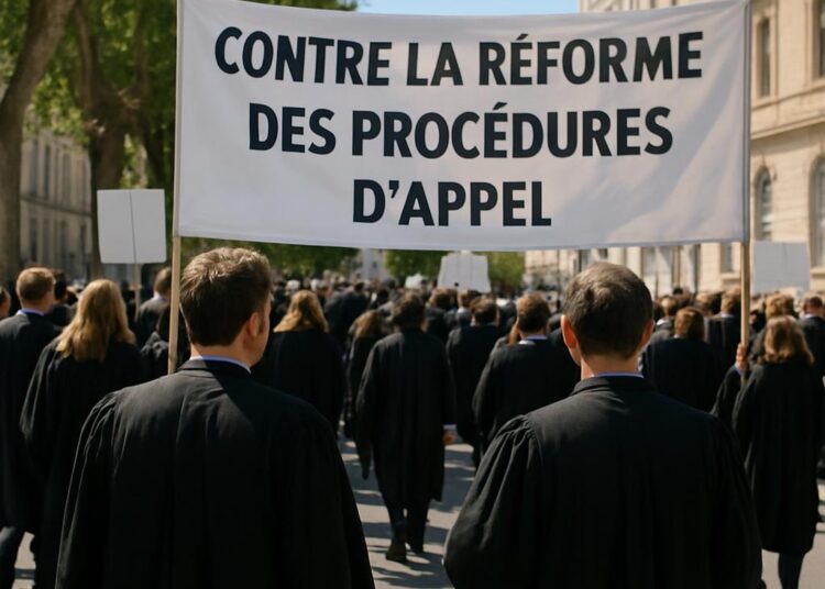 Avocats d'Avignon contestent la réforme des procédures d'appel.