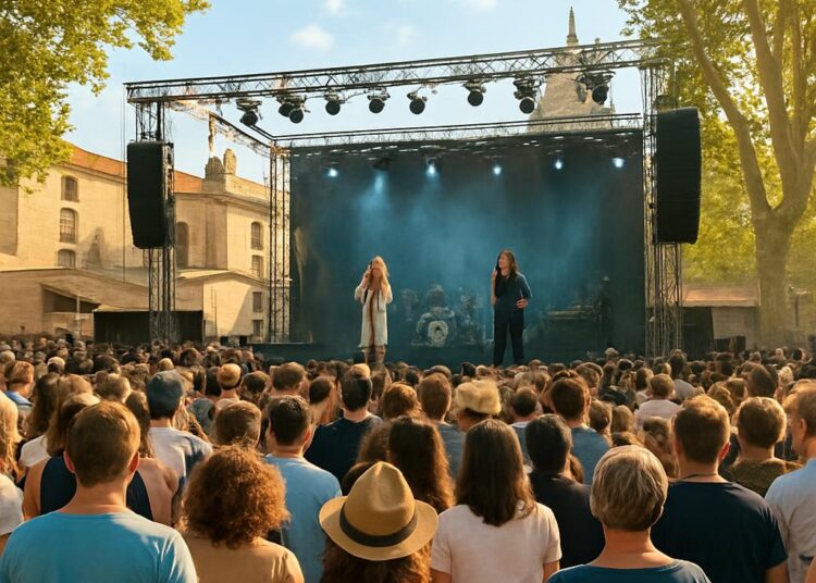 Concert d'été à Carpentras avec Vanessa Paradis et Helena dans le Vaucluse.