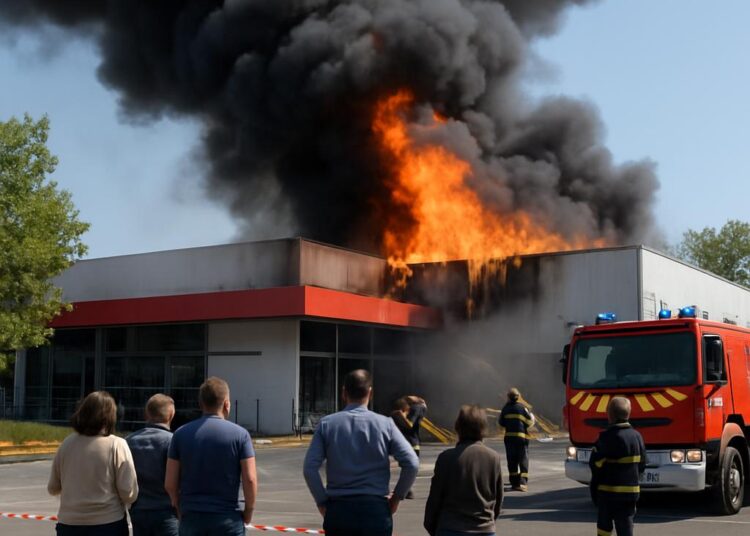 Incendie dans un supermarché à Manosque : bureaux administratifs affectés.
