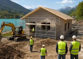 Savines-le-Lac : Avancement des travaux pour l'annexe de la maison de santé.