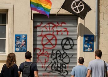 Avignon : Vandalisme au centre LGBT du Vaucluse avec drapeaux et stickers extrêmes.
