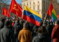 Rassemblement à Valence le 5 janvier pour soutenir le Venezuela, organisé par le PCF.