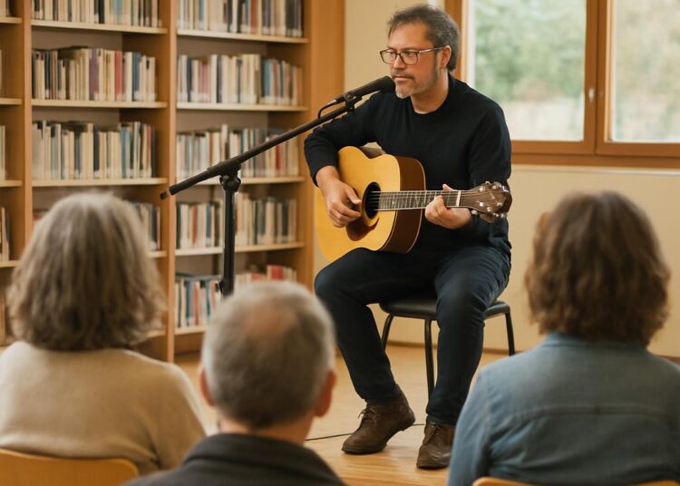 Éric Ghiglione se produira en solo à la médiathèque d'Aouste-sur-Sye le 5 février.