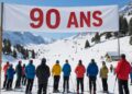 Célébration des 90 ans de ski à la station Le Seignus, Alpes-de-Haute-Provence.