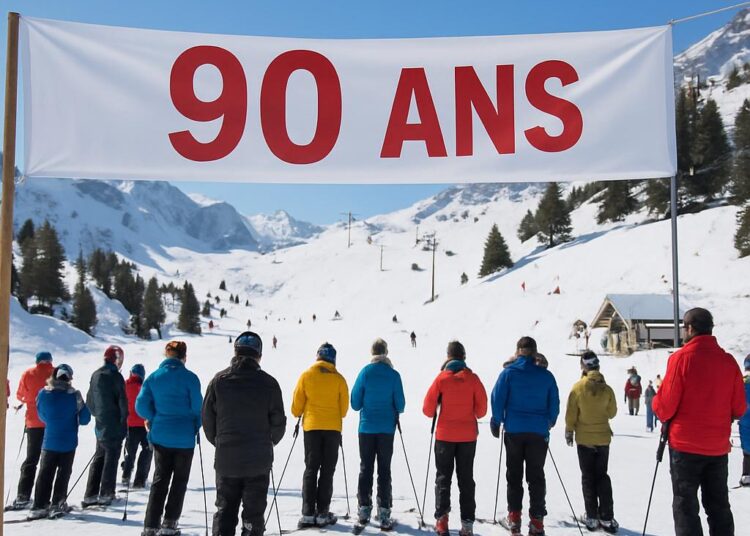 Célébration des 90 ans de ski à la station Le Seignus, Alpes-de-Haute-Provence.