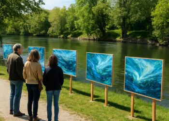 Exposition de Christine Bouillot à Ruffieux : œuvres sur l'eau et l'intuition.