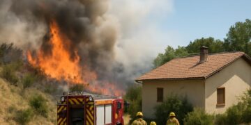 Hautes-Alpes : Un feu de végétation menace une maison, intervention des pompiers.