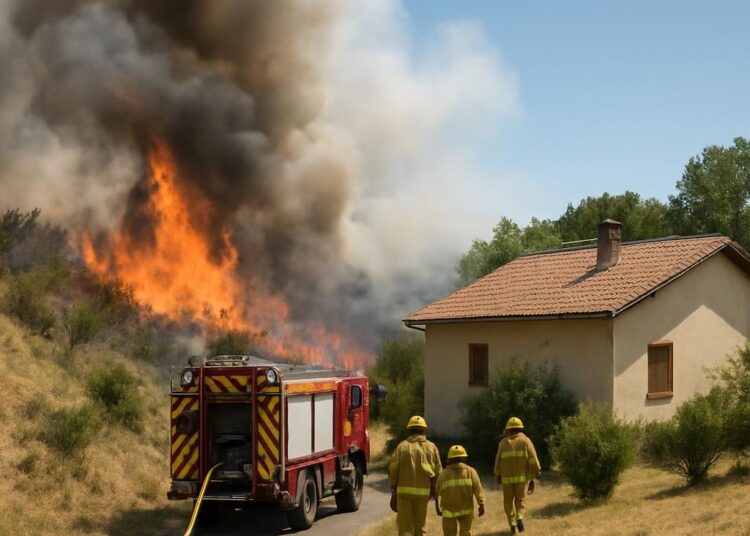 Hautes-Alpes : Un feu de végétation menace une maison, intervention des pompiers.