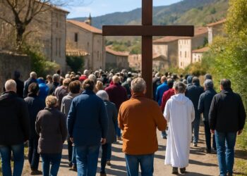 Burzet : De nombreuses personnes ont participé au chemin de croix du Vendredi saint.