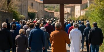 Burzet : De nombreuses personnes ont participé au chemin de croix du Vendredi saint.