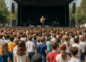 Échirolles : Souvenez-vous du concert de Maxime Le Forestier avec 2 000 enfants, il y a 41 ans.