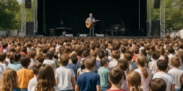 Échirolles : Souvenez-vous du concert de Maxime Le Forestier avec 2 000 enfants, il y a 41 ans.