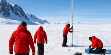Des chercheurs de Grenoble mettent en place des stations de mesure de la glace en Antarctique.