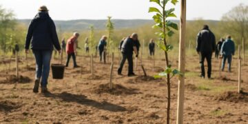 Sud-Ardèche : 280 arbres ont été mis en terre par un projet de verger.