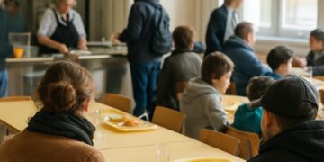 La cantine à un euro pour les familles en difficulté à La Roche-sur-Foron.