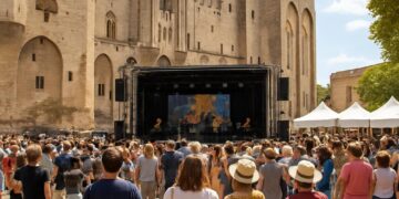 Avignon. La place du palais des papes accueille le live des Côtes du Rhône.