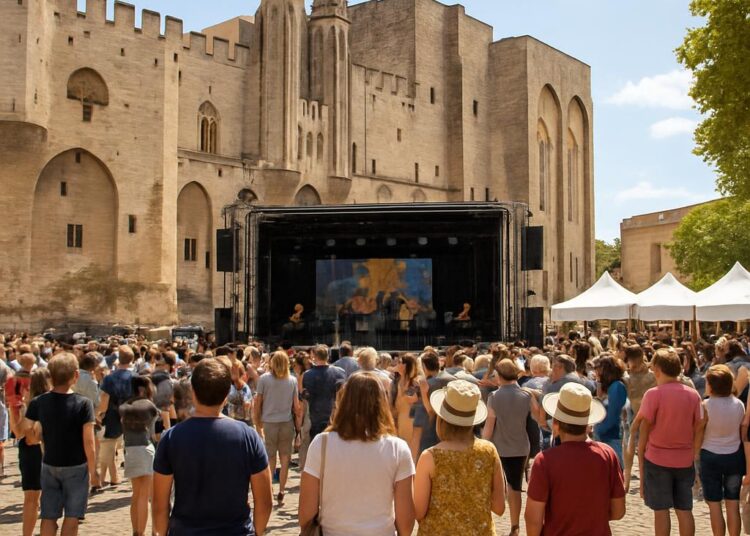 Avignon. La place du palais des papes accueille le live des Côtes du Rhône.