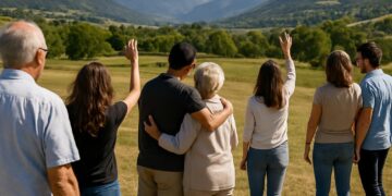 Célébration d'une réunion familiale entre Champsaur et Californie dans les Hautes-Alpes.