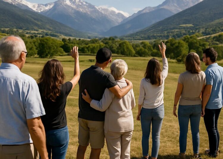 Célébration d'une réunion familiale entre Champsaur et Californie dans les Hautes-Alpes.