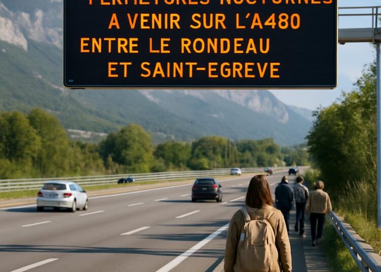 Fermetures nocturnes à venir sur l’A480 entre le Rondeau et Saint-Égrève, Grenoble.