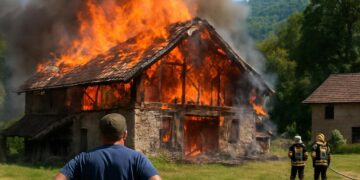 Isère : Un incendie détruit une ferme au Pas de l’Aiguille, choc pour le propriétaire.
