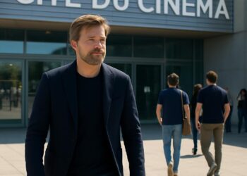 Jaime Lannister de Game of Thrones en visite à la Cité du cinéma à Annecy.