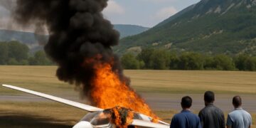 Incendie d'un planeur à l'aérodrome de Sisteron-Thèze, occupants sains.