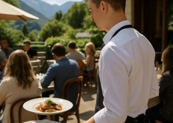 Haute-Savoie : Clovis Monnet, un jeune talent de la gastronomie passionné par le service et la présentation.