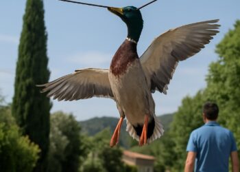 Vaucluse. Un canard piégé par son bec dans un fil électrique