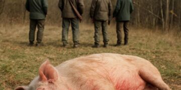 Isère : Un cochon domestique abattu lors d'une chasse, sans excuses.