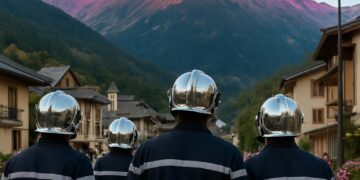 Bourg-Saint-Maurice : des jeunes pompiers éclairent les sommets en rose pour sensibiliser au cancer du sein.